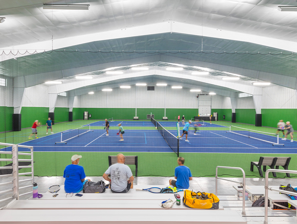 people playing in the completed Lexington racquet center