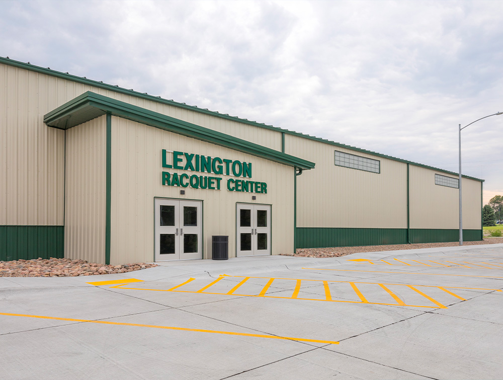 photo of the outside of the racquet center